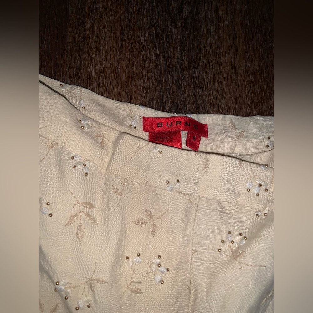 Burns embroidered floral beaded pants fall formal classic boho y2k vintage - Picture 4 of 7
